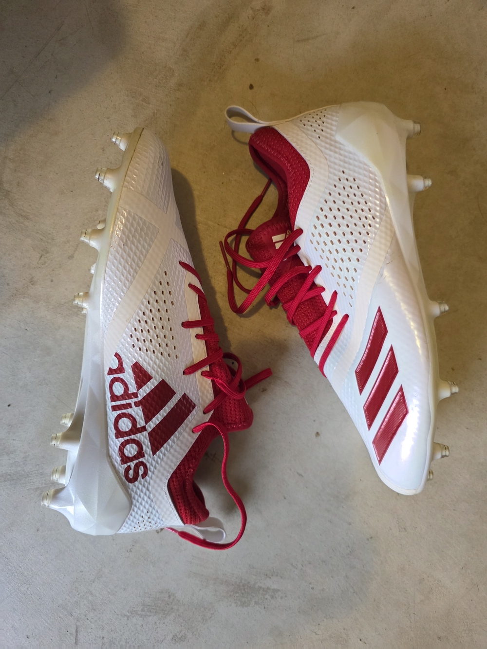Adidas Adizero 5-Star 7.0 Football Cleats White Red Size 9.5 D96751 Iridescent